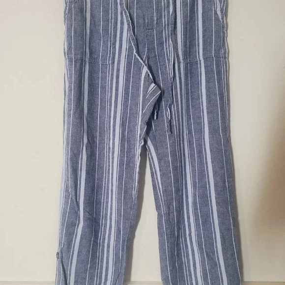 Ellen Tracy Stiped Linen Pants - Picture 3 of 7
